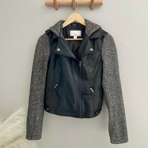 Faux Leather Bomber Jacket